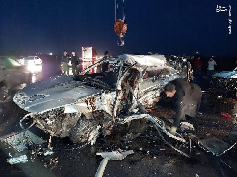 تصادف مرگبار سمند و پژو پارس در آذربایجان غربی/ عکس