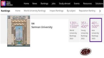 درخشش پیاپی دانشگاه سمنان در رتبه‌بندی تایمز