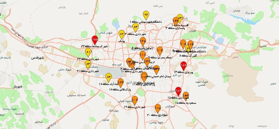 تداوم تنفس هوای «ناسالم برای گروه‌های حساس» در پایتخت 2