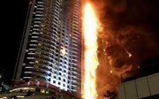ببینید | آتش‌سوزی گسترده در یک برج مسکونی در عجمان امارات