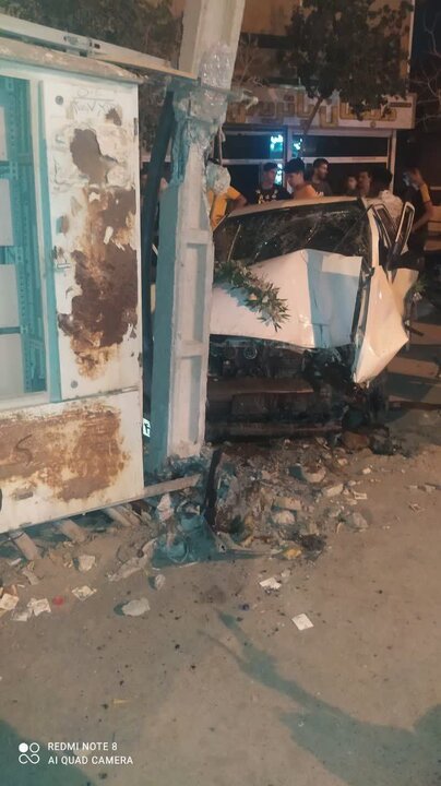 تصادف شدید ماشین عروس شب گذشته در ابتدای جاده کلات مشهد
