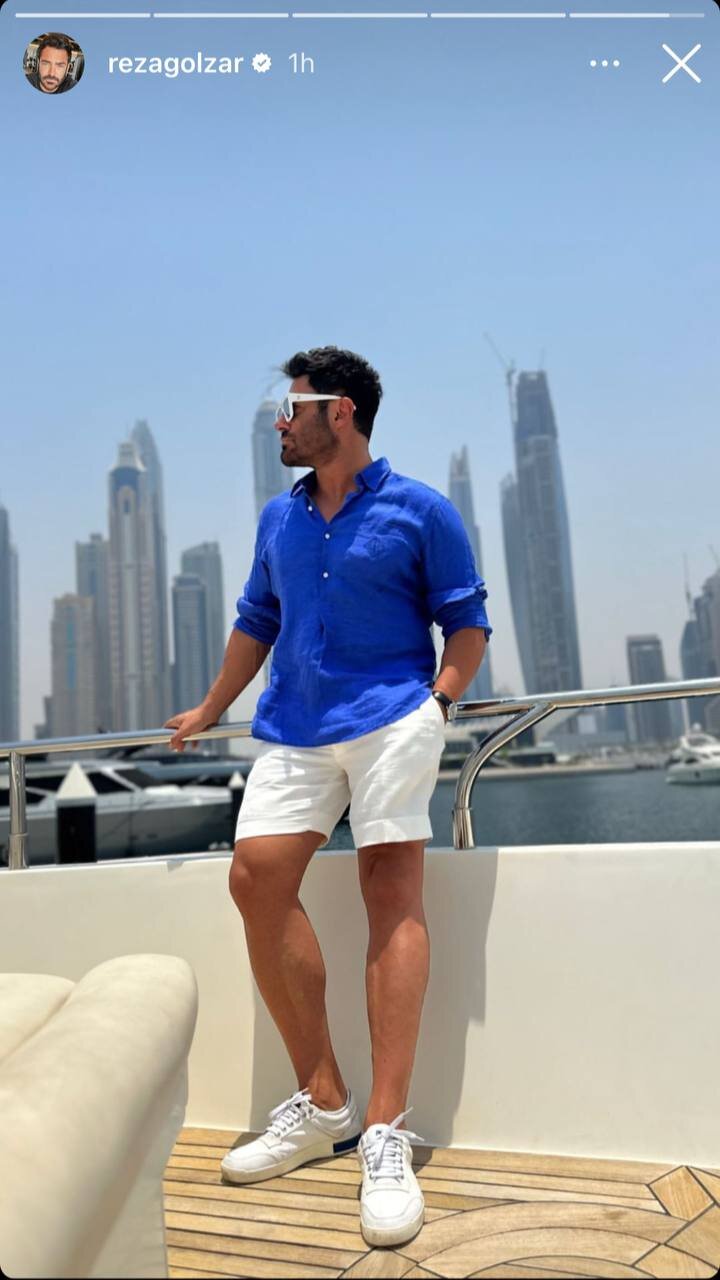 عکس | قایق سواری لاکچری محمدرضا گلزار در دبی