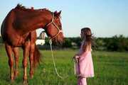 ببینید | دستی کشیدن یک دختر بچه با اسب مسابقه‌ای در پیست!