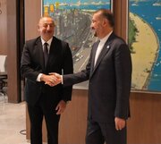 أمير عبد اللهيان یلتقي رئيس جمهورية آذربيجان في باكو
