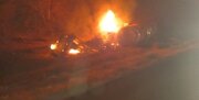 تصادف و آتش‌سوزی ۲تریلی حمل گاز در جاده بندرلنگه - پارسیان/ سه نفر مصدوم شدند
