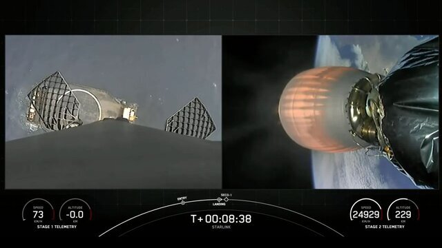 یک موشک فالکون ۴۸ ماهواره جدید استارلینک را به فضا برد