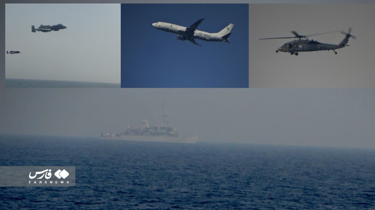 عکس | خط و نشان قاطع سپاه؛ انتشار تصاویر جنگنده‌های آمریکایی هنگام توقیف نفتکش قاچاق