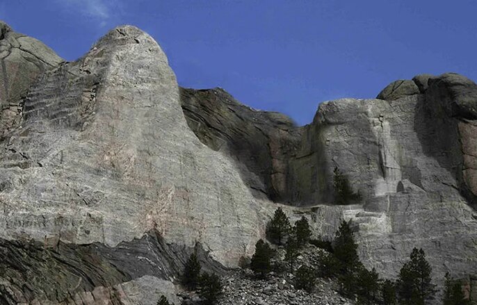 ناپدید شدن مجسمه روسای جمهور آمریکا در کوه راشمور/ عکس