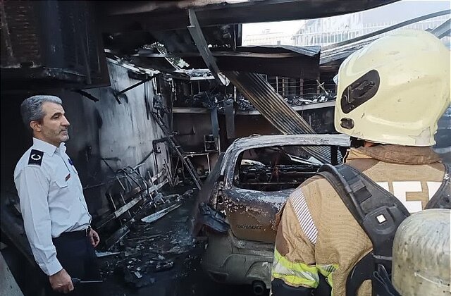 سوختن دو خودرو در آتش‌سوزی جنوب تهران / عکس 2