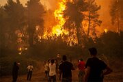 ببینید | آتش سوزی گسترده در جنگل‌های یونان