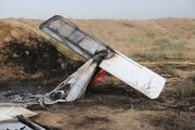 تصاویر | اولین عکس‌ها از سقوط مرگبار هواپیمای آموزشی در کرج