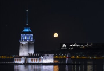 پدیده زیبای سوپر ماه در استانبول