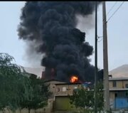 آتش سوزی گسترده در شهرک صنعتی دورود