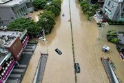 ببینید | تصاویر پهپادی از یک شهر غرق شده در چین بعد از طوفان ویرانگر داکسوری