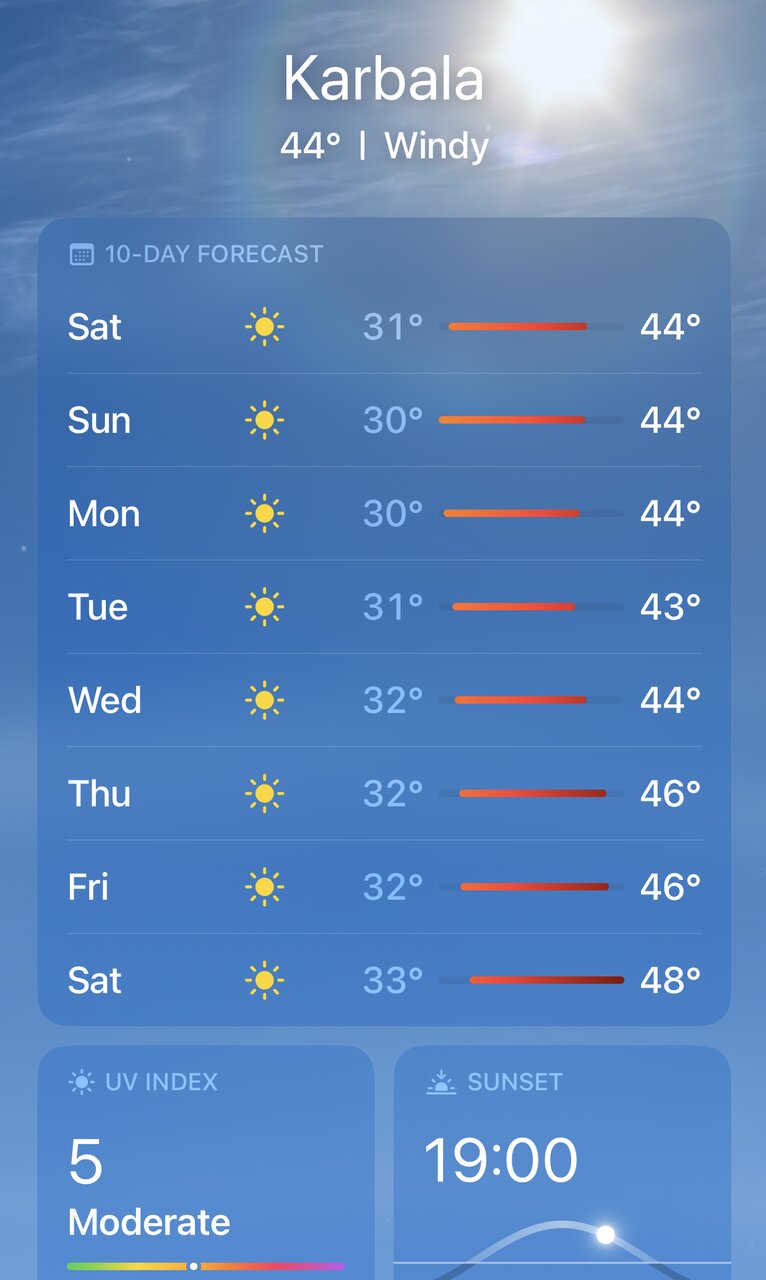 برنامهریزی عراق برای اربعین در گرمای ۵۰ درجه