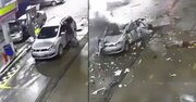ببینید | لحظه وحشتناک انفجار خودروی سواری در پمپ بنزین به دلیل استفاده از تلفن همراه
