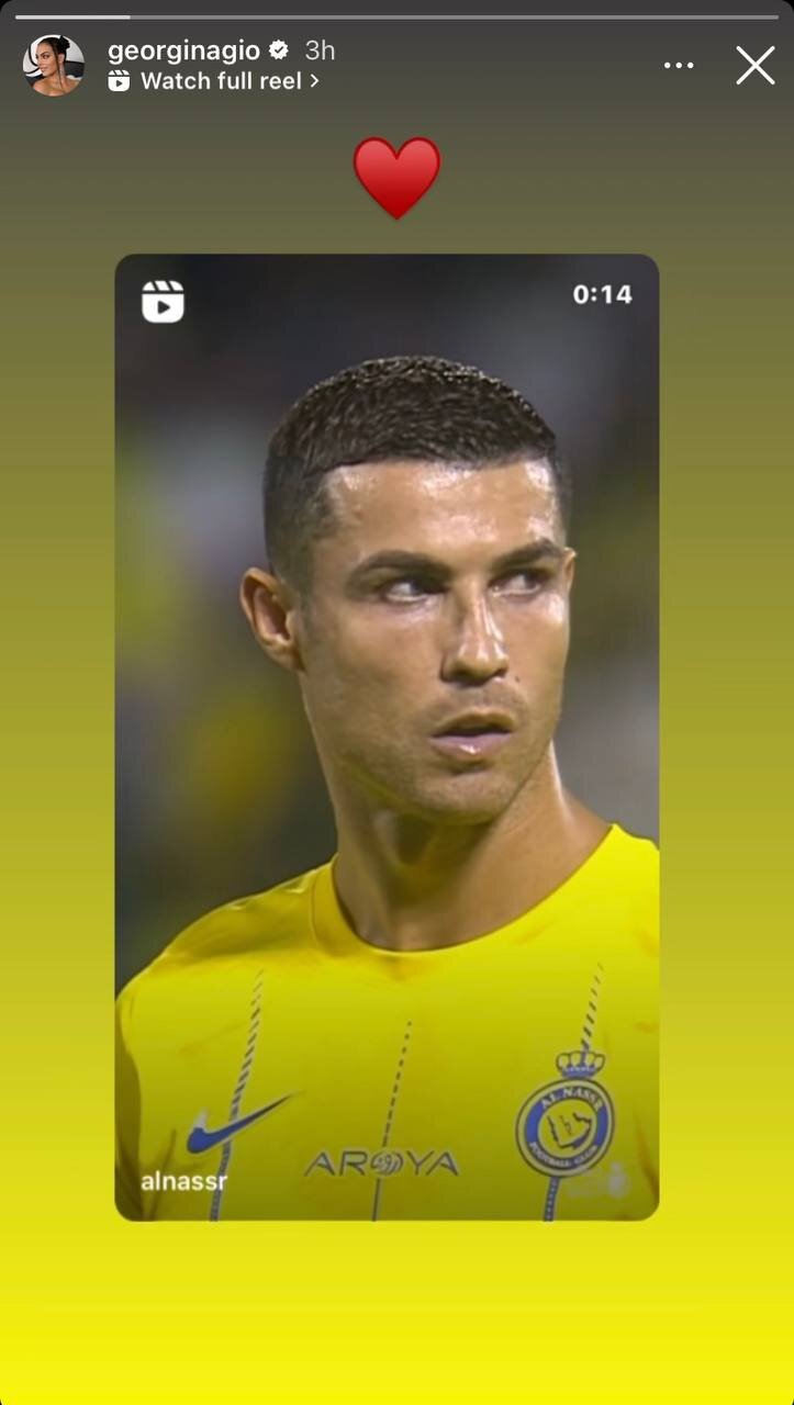 عکس| استوری عاشقانه جورجینا برای رونالدو با یک قلب قرمز