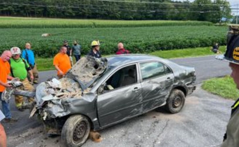 فرود خودرو روی سقف خانه/ عکس