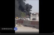 آتش‌سوزی سه تریلی در یک پمپ بنزین در بندر عباس