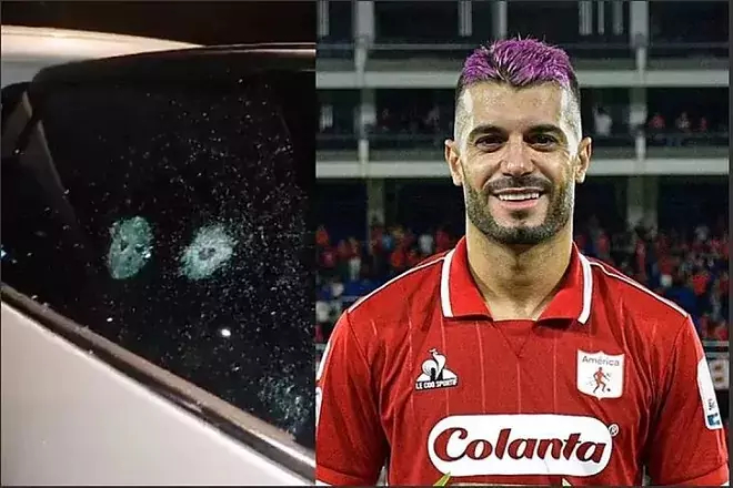 خودروی فوتبالیست اسپانیایی گلوله باران شد