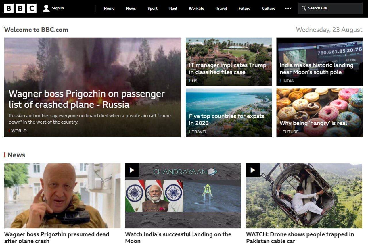 تیتر رسانههای مطرح جهان از مرگ رئیس واگنر/ تصاویر