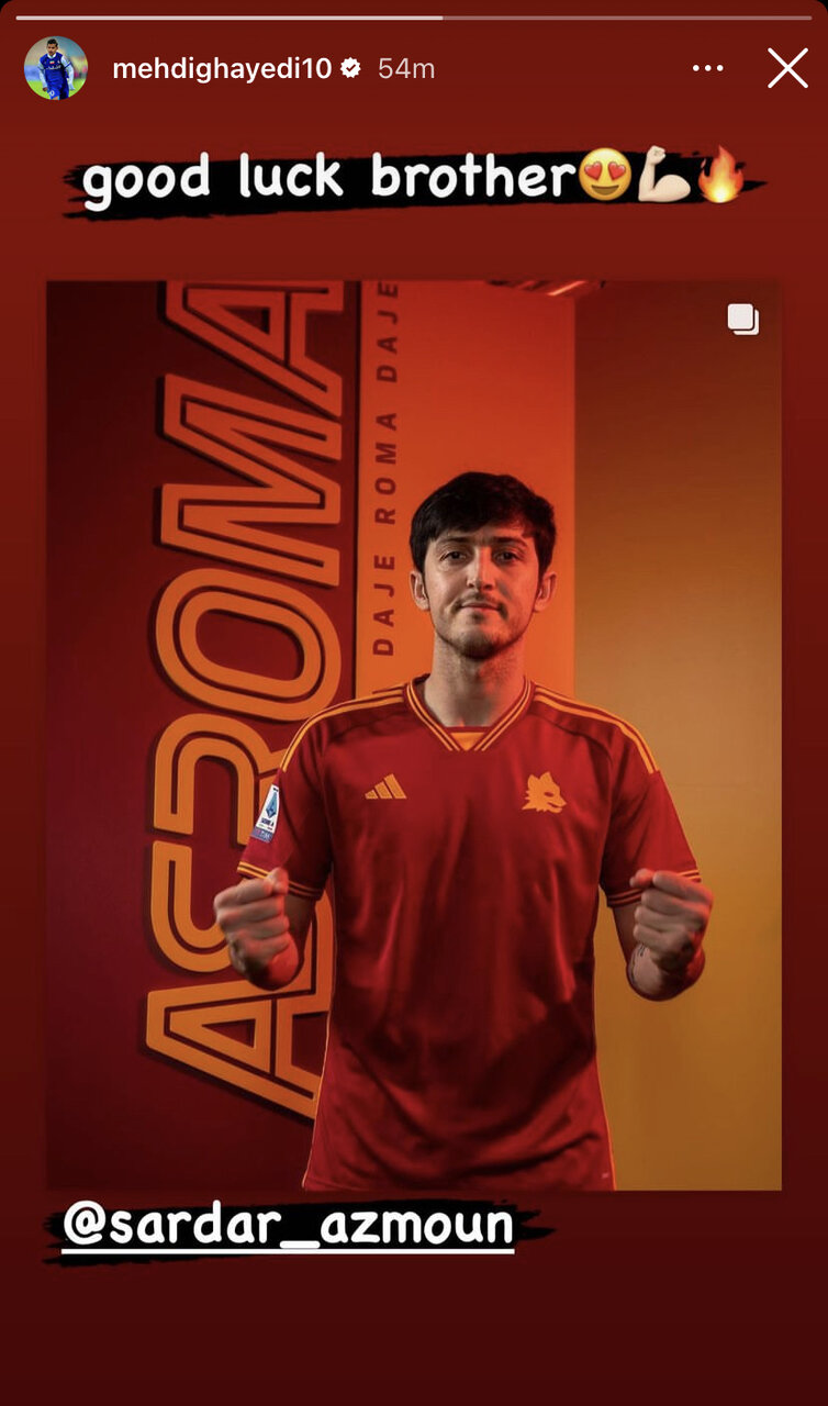 عکس| واکنش مهدی قایدی به حضور سردار در رم