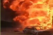 آتش‌سوزی در خط لوله نفت حوالی روستای کشار