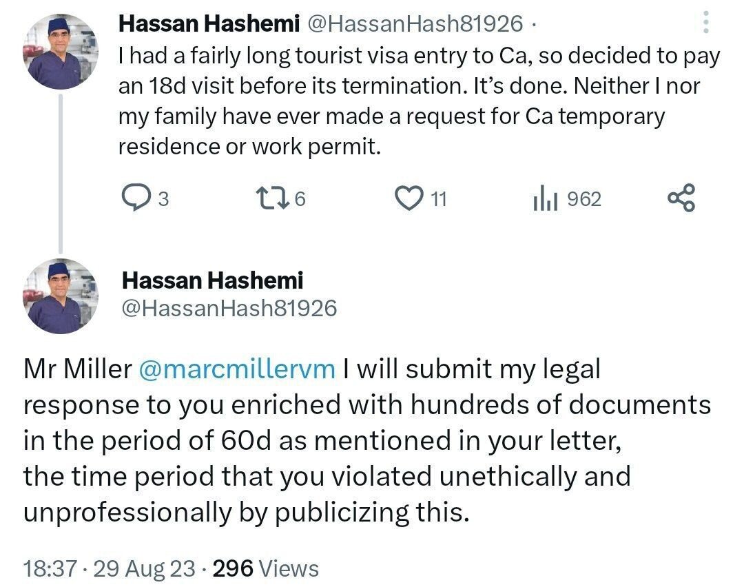 وزیر رئیسی: درخواست اقامت موقت کانادا نداشته ام /برای هجدهمین بار از کانادا دیدن کردم