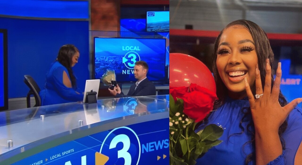 خواستگاری در برنامه زنده تلویزیونی/ عکس