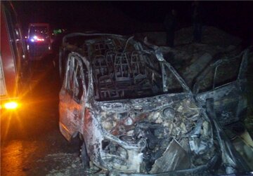 تحویل اجساد سوخته زائران ایرانی یک ون در عراق به خانواده‌ها/ جزئیات