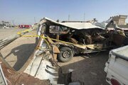 ببینید | اولین تصاویر از تصادف مرگبار اتوبوس زائرین در شمال بغداد با ۱۸ کشته!