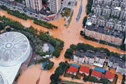 ببینید | سیل شدید و طغیان رودخانه در شرق چین