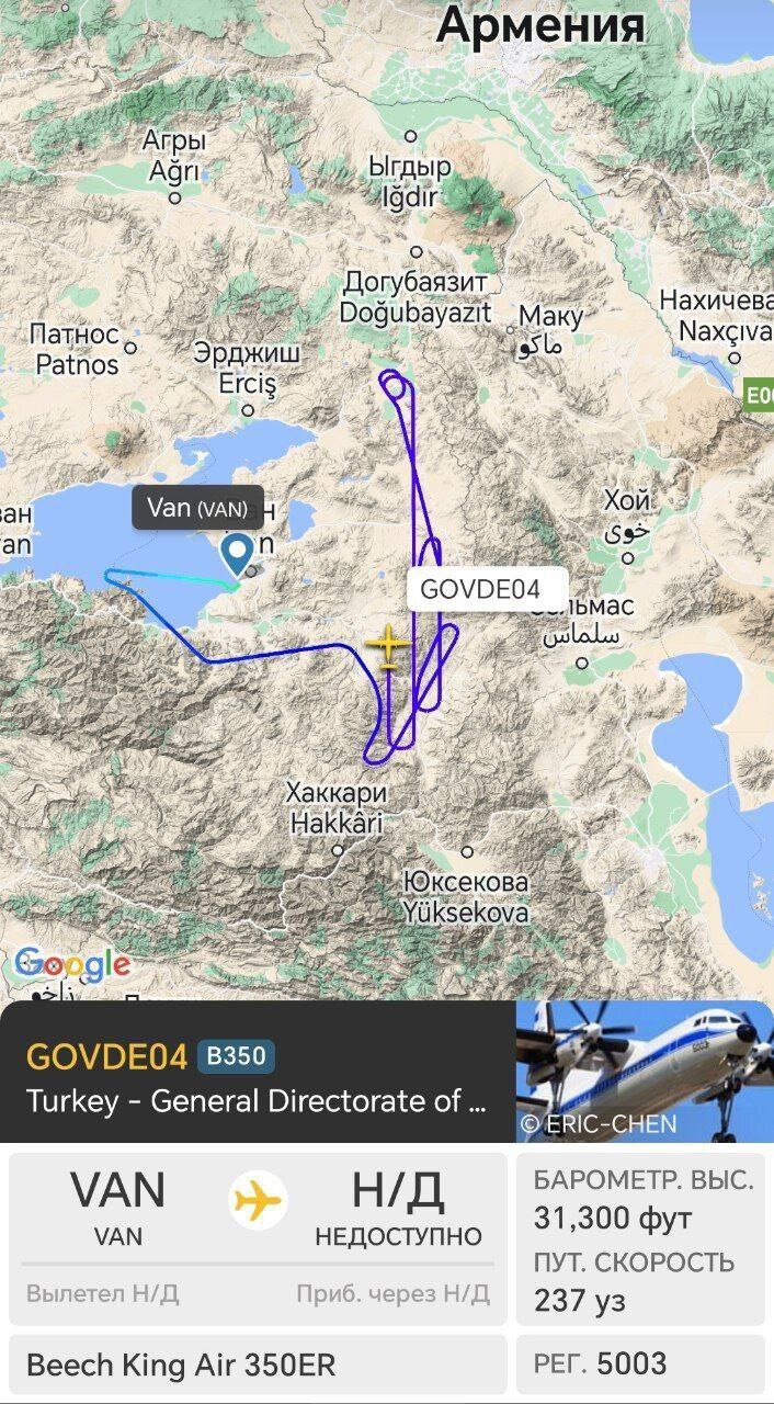 پرواز هواپیمای جاسوسی ترکیه در نزدیکی مرزهای ایران/عکس