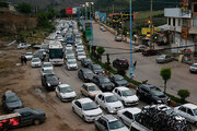 ببینید | ترافیک سنگین خودرویی در مرزن آباد مازندران