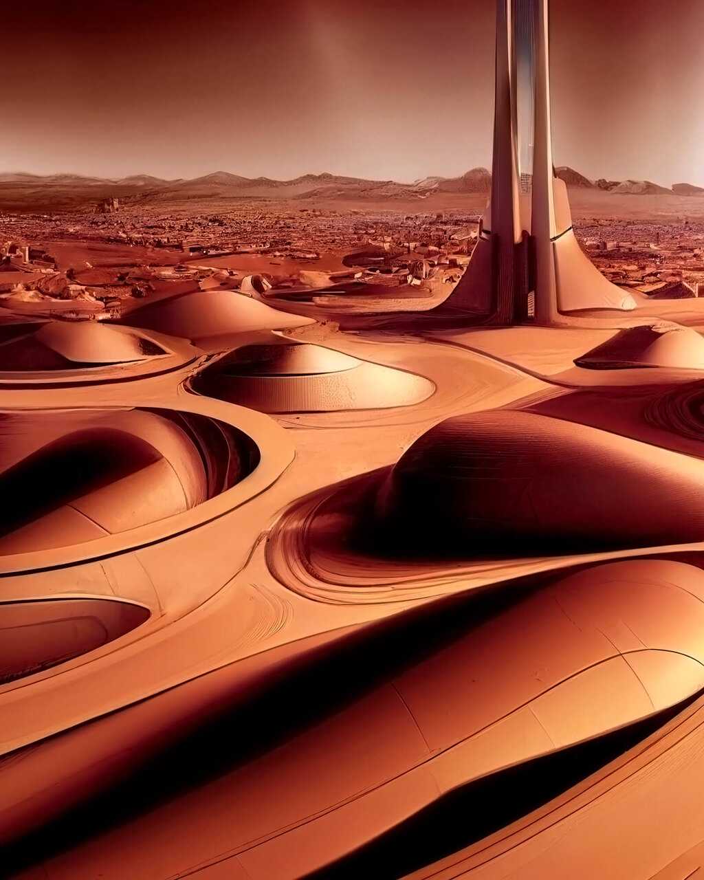 هوش‌مصنوعی شهرهای مریخی آیندگان را به تصویر کشید/ عکس