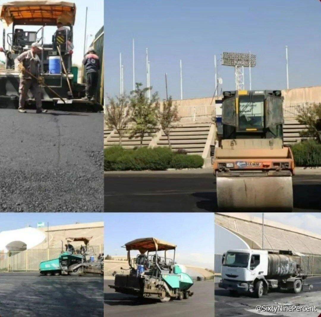 عکس| عملیات عمرانی در آزادی یک روز قبل از بازی النصر