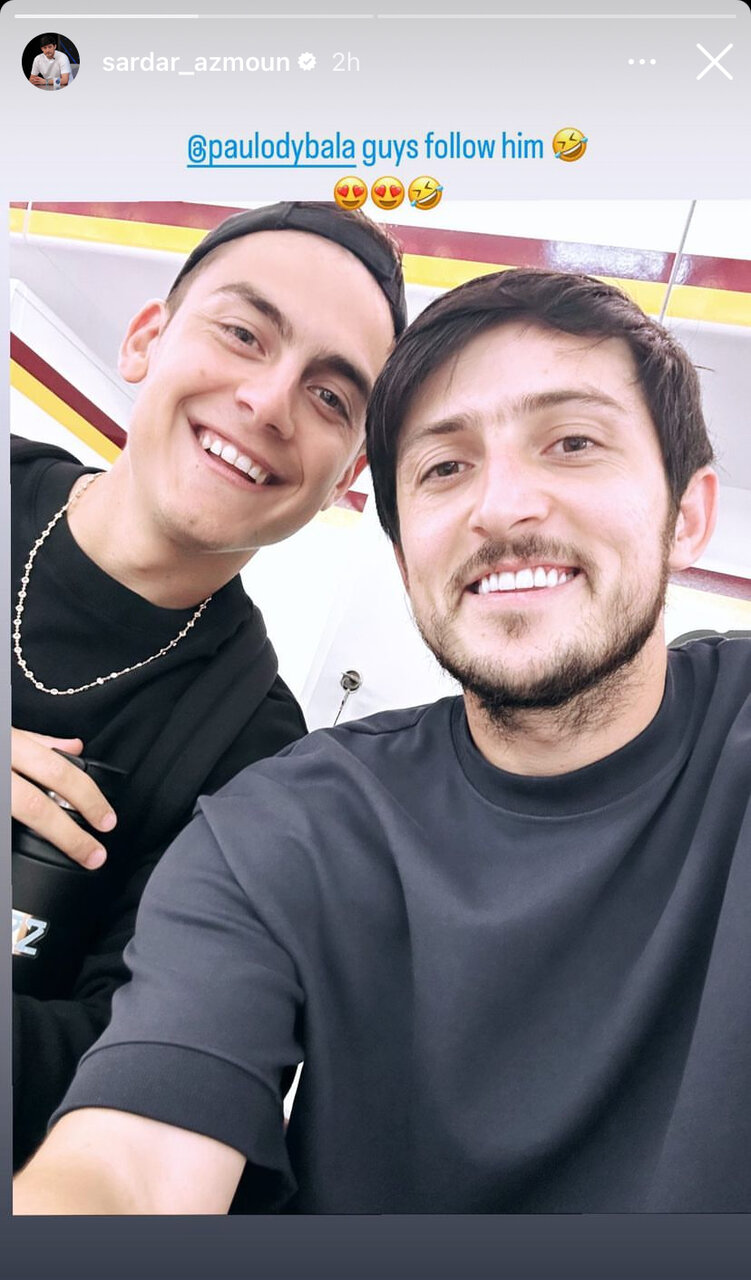 عکس| شوخی اینستاگرامی سردار آزمون با بهترین دوستش در رم