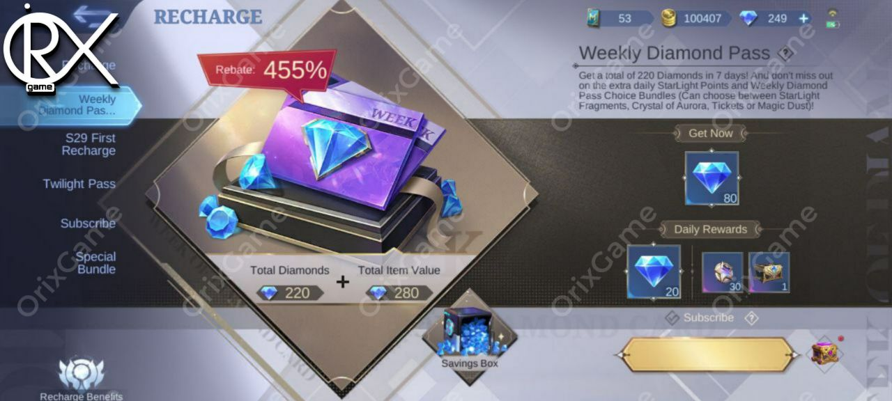 خرید جم موبایل لجند در اوریکس گیم به همراه تخفیف