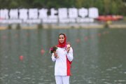 ببینید | صحبت‌های هدیه کاظمی پس از کسب مدال برنز بازی‌های آسیایی در کایاک ۵۰۰ متر