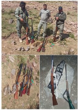 دستگیری 7 شکارچی متخلف در منطقه شکار و صید ممنوع گرین لرستان