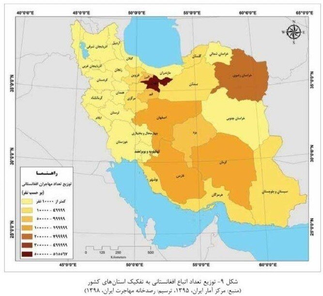 کدام استان‌ها بیشترین جمعیت اتباع افغانستانی را دارند؟/ نقشه
