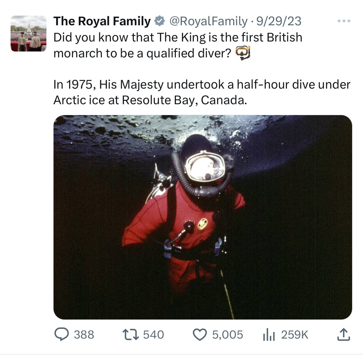 این پادشاه گواهینامه غواصی دارد!/ عکس