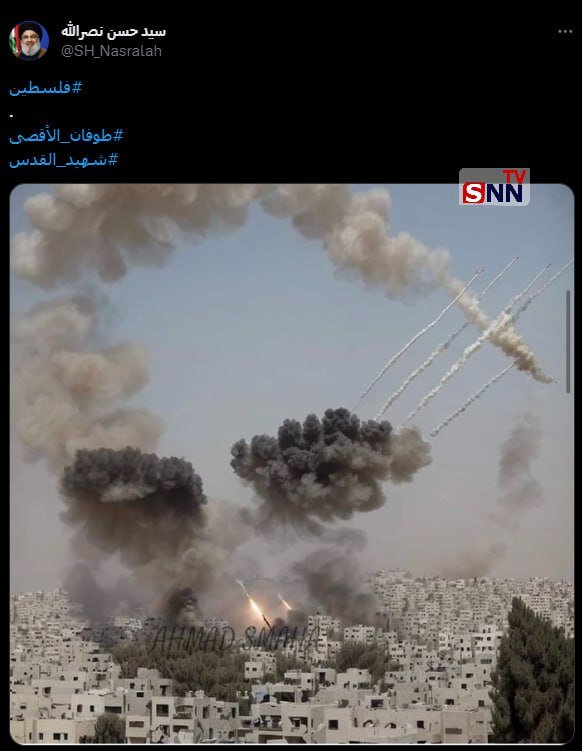 پست معنادار دبیرکل حزبالله در واکنش به طوفان الاقصی/عکس