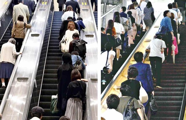 - پیشنهاد جالب ژاپنی‌ها برای منع راه رفتن روی پله برقی