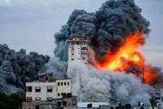 ببینید | گزارش زنده خبرنگار الجزیره زیر حملات سنگین اسراییل به غزه