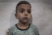 ببینید | ترس و لرز دردناک کودک فلسطینی پس از حملات اسرائیل