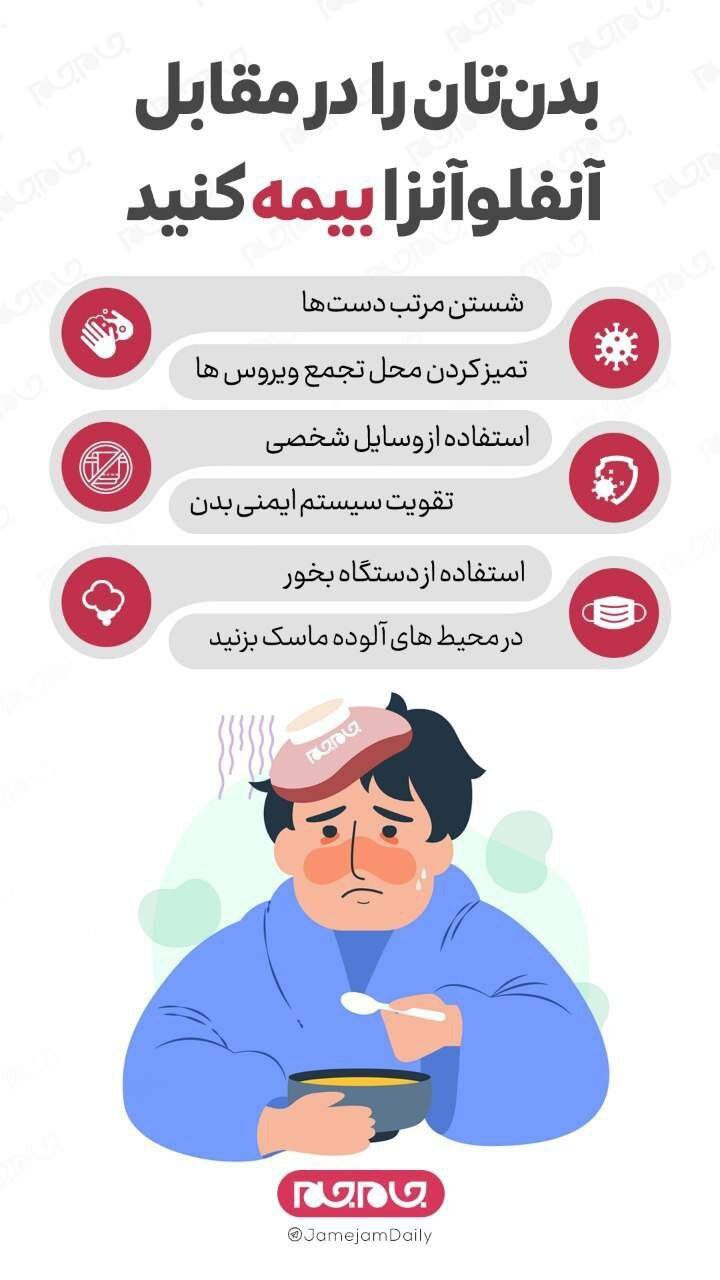 اینفوگرافیک | با این روشها بدنتان را در مقابل آنفلوآنزا بیمه کنید