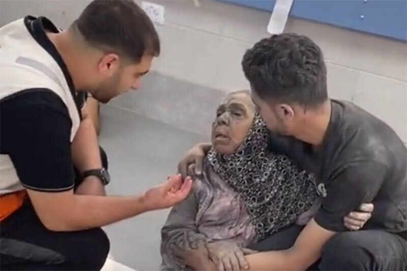 ببینید | ترس شدید مادر بزرگ فلسطینی از حملات صهیونیست‌ها