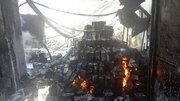ببینید | اولین تصاویر از محل آتش‌سوزی کارگاه تولید چسب در جاده ساوه