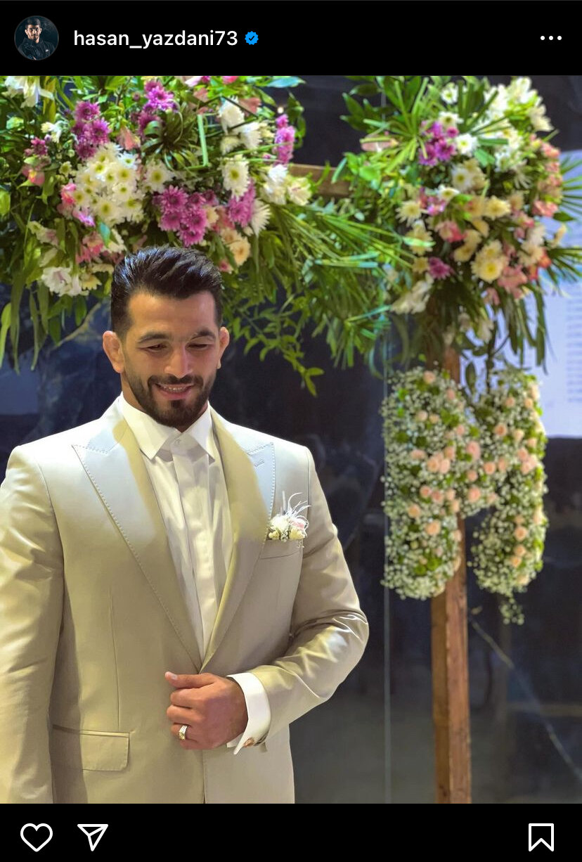 عکس| پست عاشقانه حسن یزدانی پس از ازدواج؛ دستت را به من بده!